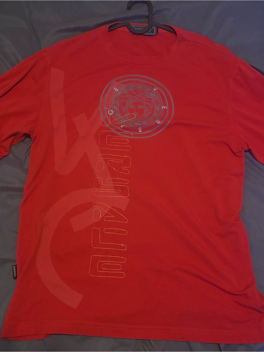 Versace Red Crewneck T-Shirt with Medusa Emblem